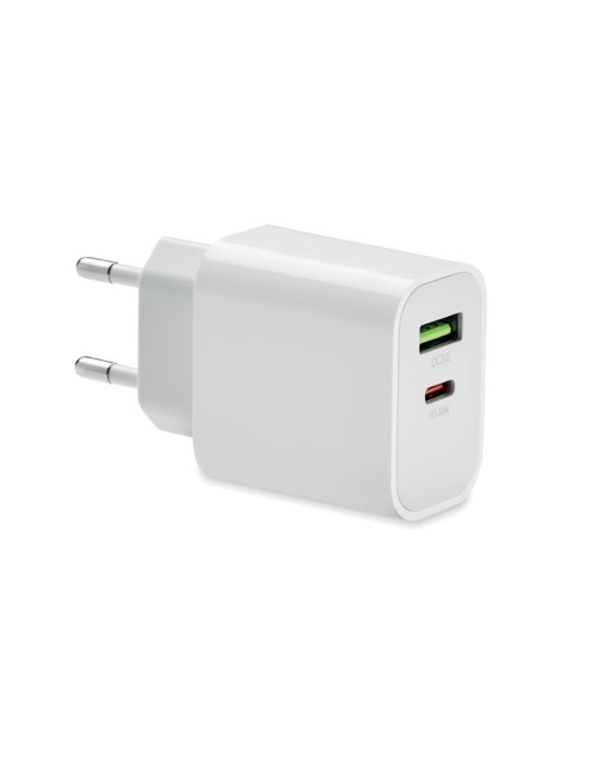 Chargeur 18W 2 Ports Personnalisé pour vos appareils pas cher
