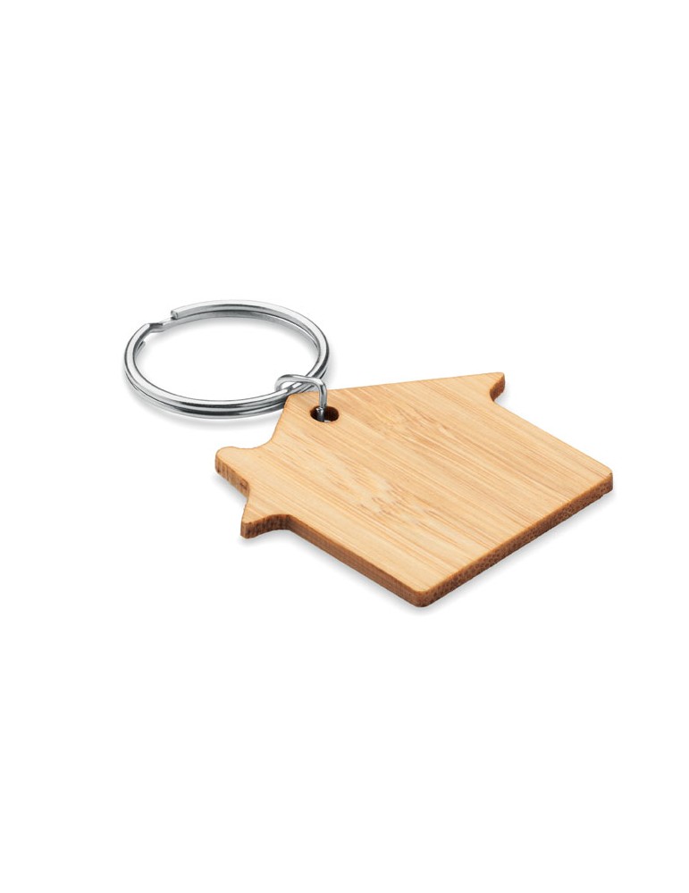 Porte-clés en bambou Personnalisé HOUSEBOO - Pas Cher