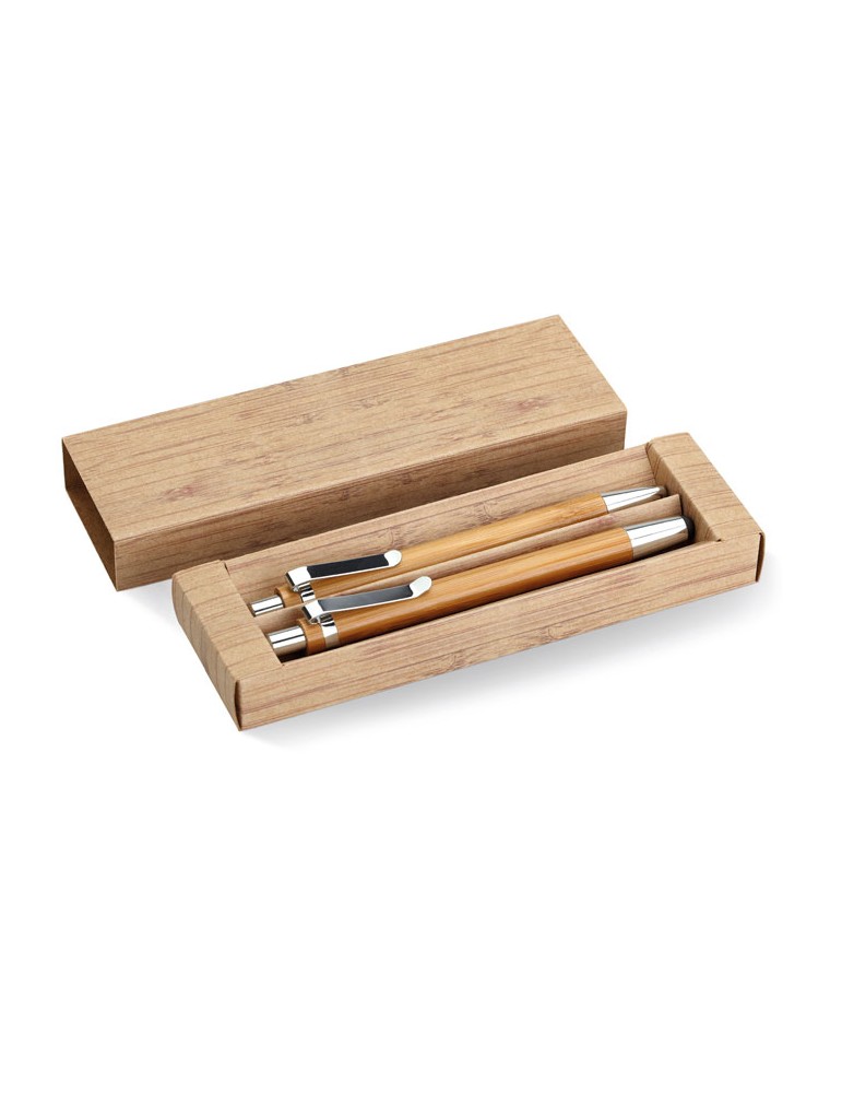 Coffret de stylo en bambou personnalisé d'entreprise