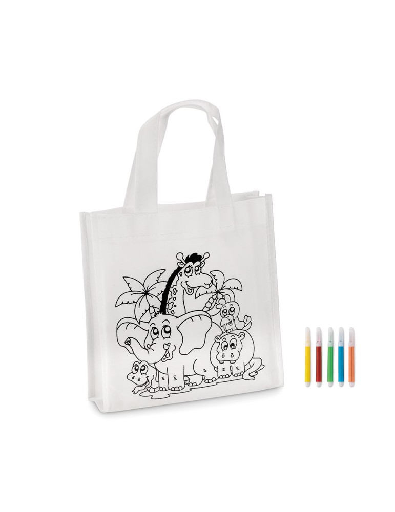 Mini sac shopping à colorier Personnalisé SHOOPIE - pas cher