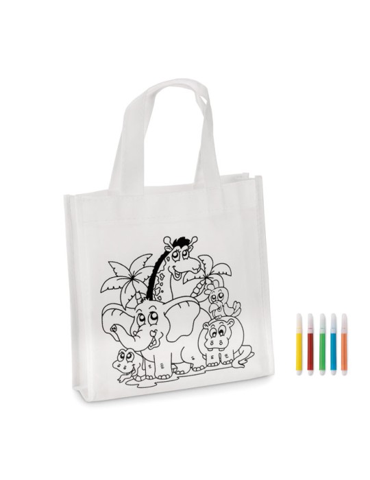 Mini sac shopping à colorier Personnalisé SHOOPIE - pas cher