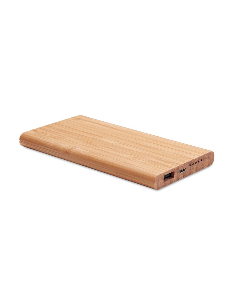 Chargeur Personnalisé Powerbank en Bambou ARENA pas cher