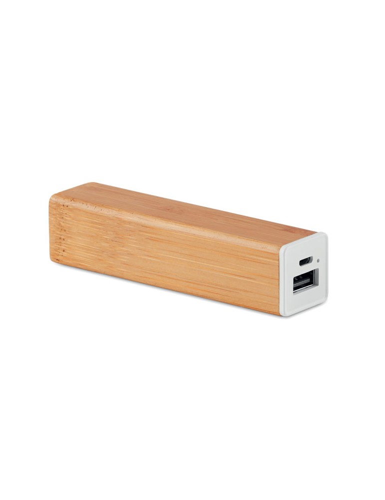 Chargeur Personnalisé Powerbank 2200 mAh en Bambou pas cher