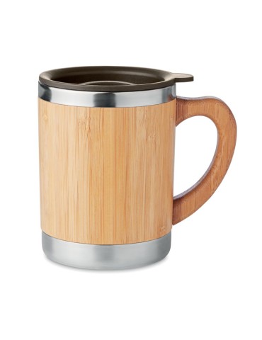 Gobelet Isotherme Personnalisé en Bambou MOKKA - 300ml pas cher