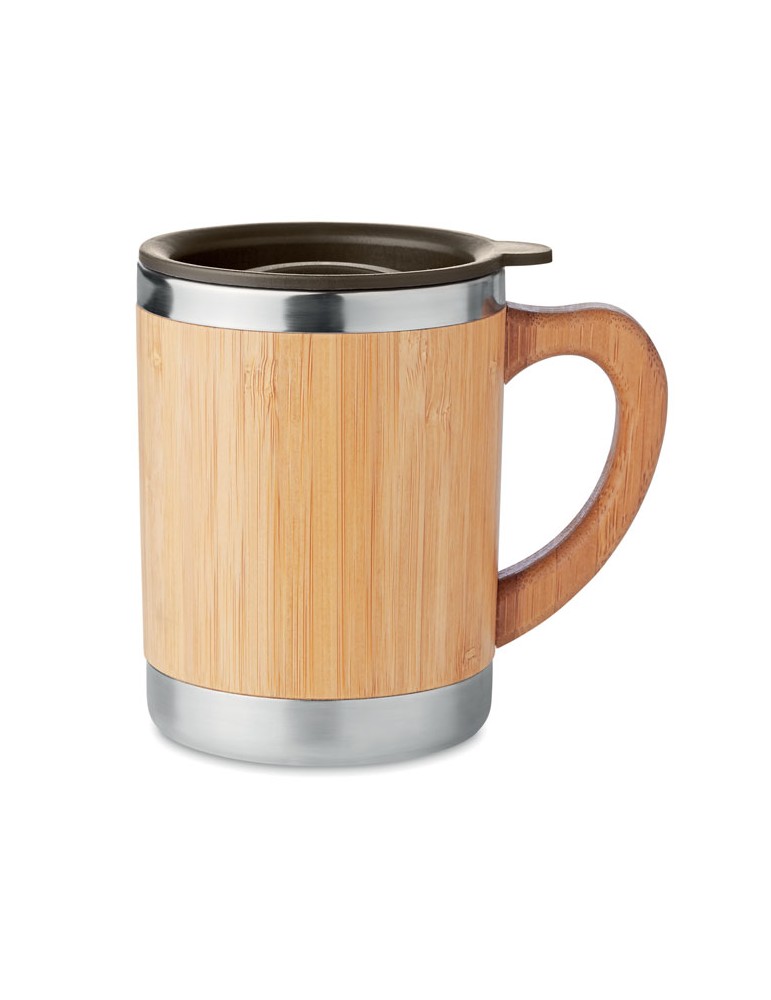 Gobelet Isotherme Personnalisé en Bambou MOKKA - 300ml pas cher