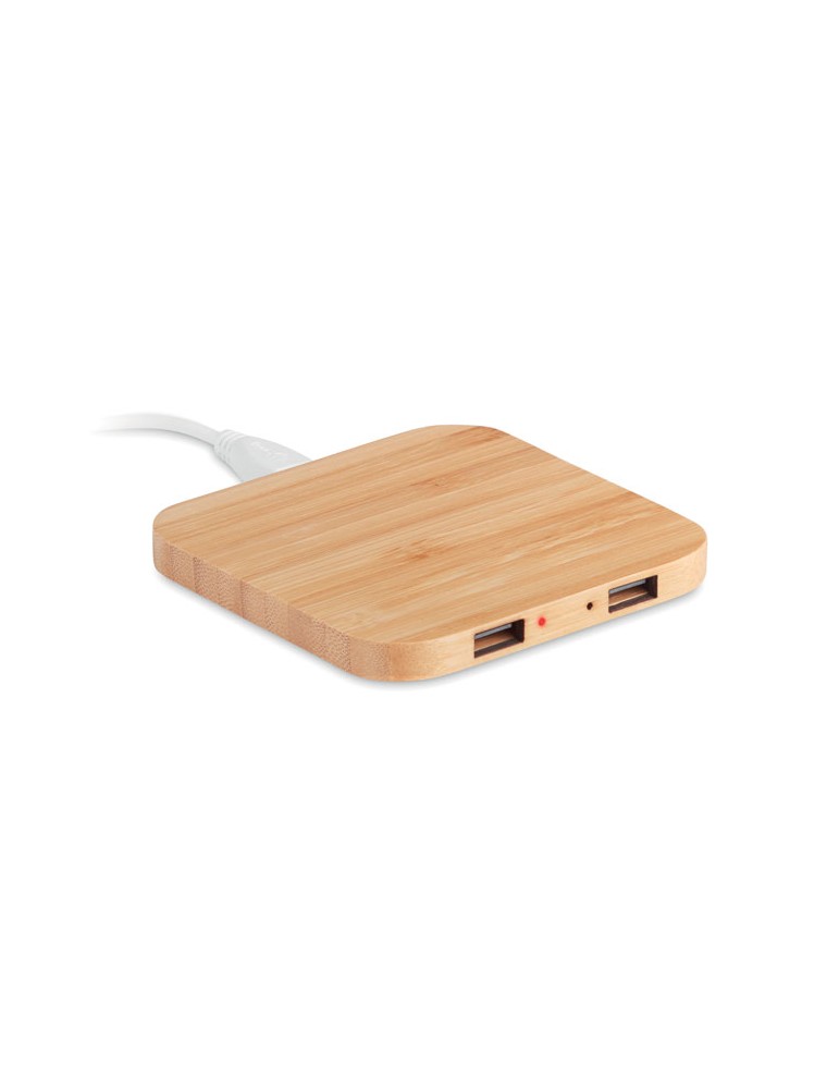 Chargeur Sans Fil en Bambou Personnalisé CUADRO pas cher