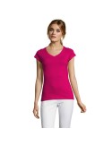 T-shirt Femme Col V MOON - 100% Coton Confortable Personnalisé pas cher