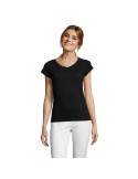 T-shirt Femme Col V MOON - 100% Coton Confortable Personnalisé pas cher
