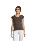 T-shirt Femme Col V MOON - 100% Coton Confortable Personnalisé pas cher