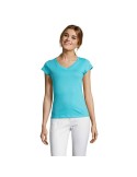 T-shirt Femme Col V MOON - 100% Coton Confortable Personnalisé pas cher