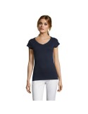 T-shirt Femme Col V MOON - 100% Coton Confortable Personnalisé pas cher