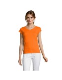 T-shirt Femme Col V MOON - 100% Coton Confortable Personnalisé pas cher
