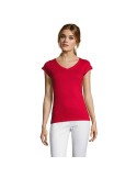 T-shirt Femme Col V MOON - 100% Coton Confortable Personnalisé pas cher