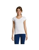 T-shirt Femme Col V MOON - 100% Coton Confortable Personnalisé pas cher