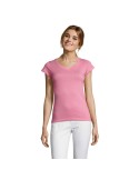 T-shirt Femme Col V MOON - 100% Coton Confortable Personnalisé pas cher