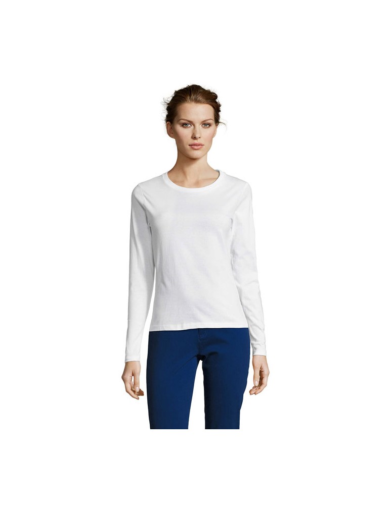 T-shirt Manches Longues Personnalisé Majestic - 100% Coton pas cher