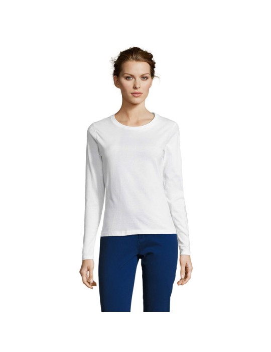 T-shirt Manches Longues Personnalisé Majestic - 100% Coton pas cher