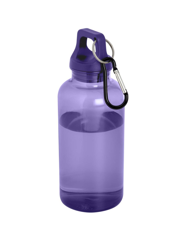 Bouteille d'eau Oregon de 400 ml en plastique recyclé avec mousqueton