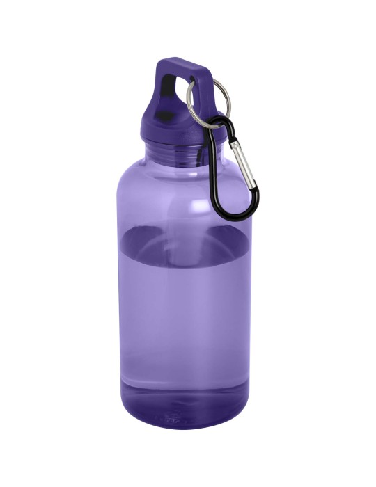 Bouteille d'eau Oregon de 400 ml en plastique recyclé avec mousqueton