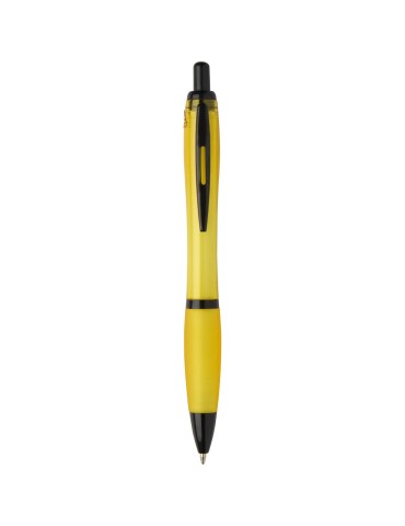 Stylo bille Nash en plastique recyclé avec garnitures noires (encre…