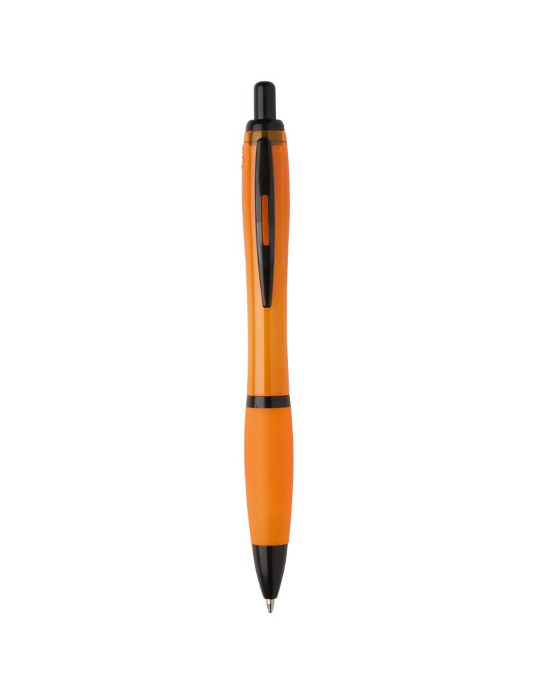 Stylo bille Nash en plastique recyclé avec garnitures noires (encre…