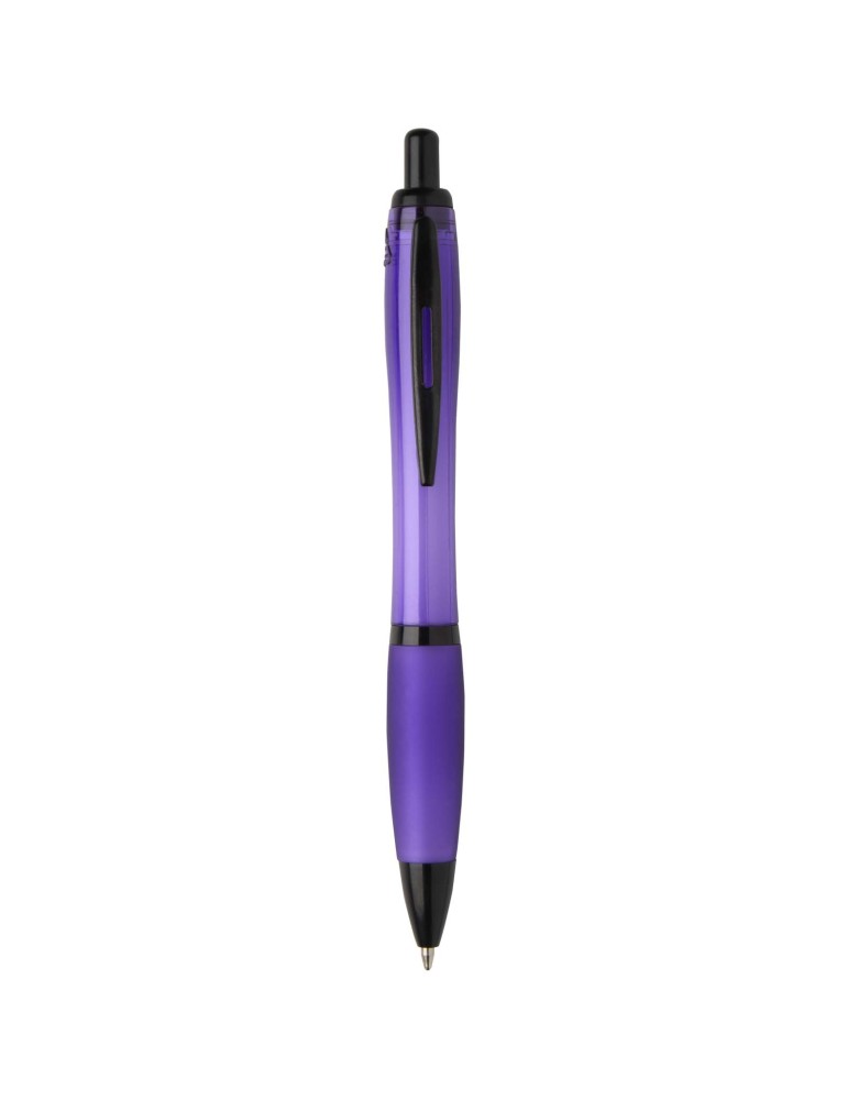 Stylo bille Nash en plastique recyclé avec garnitures noires (encre…