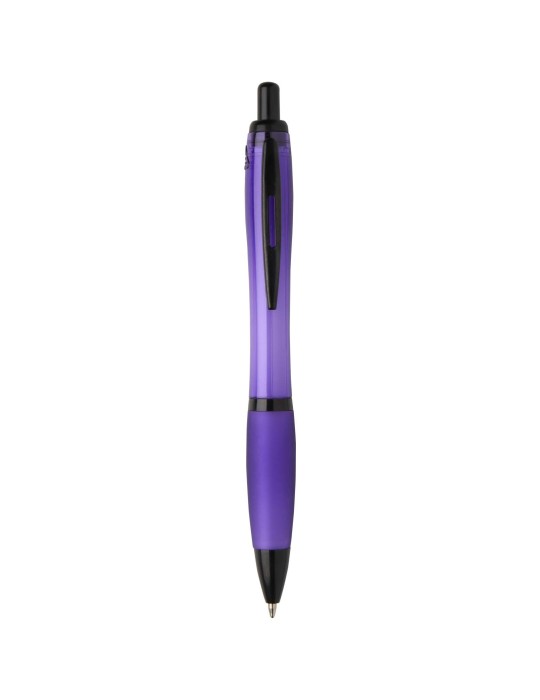 Stylo bille Nash en plastique recyclé avec garnitures noires (encre…