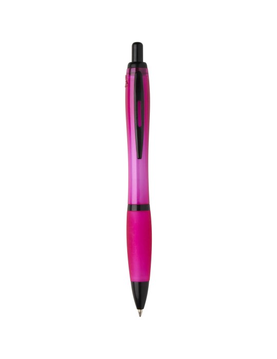 Stylo bille Nash en plastique recyclé avec garnitures noires (encre…