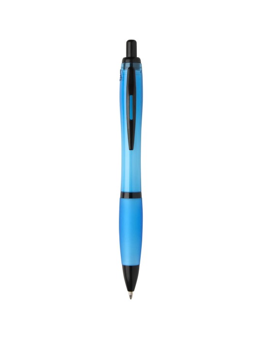 Stylo bille Nash en plastique recyclé avec garnitures noires (encre…