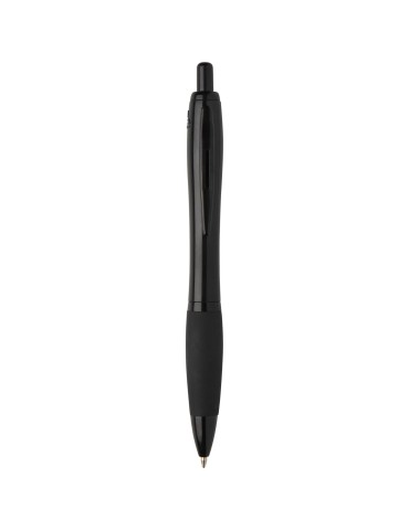 Stylo bille Nash en plastique recyclé avec garnitures noires (encre…