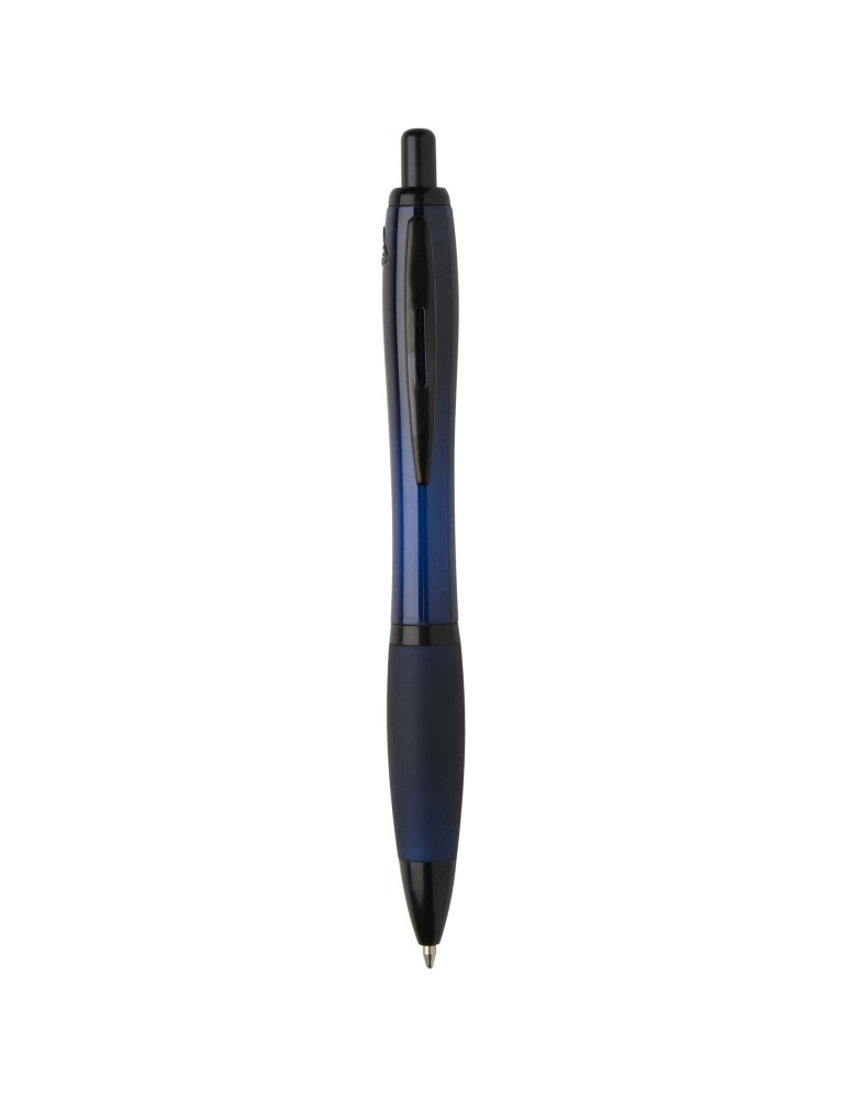 Stylo bille Nash en plastique recyclé avec garnitures noires (encre…