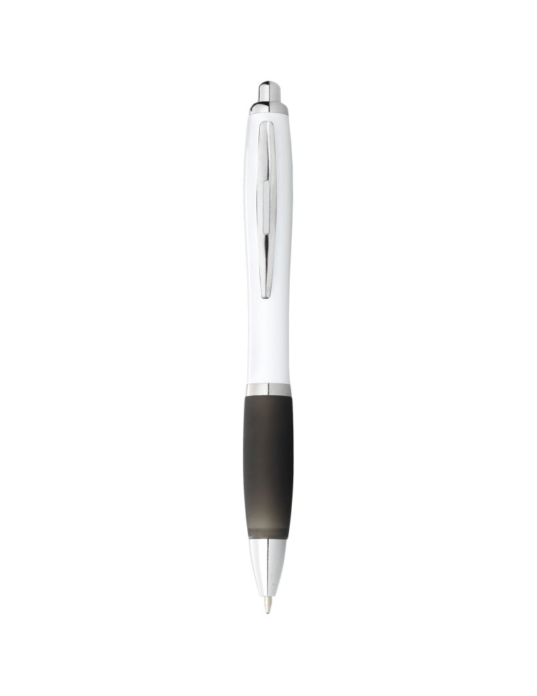 Stylo bille avec corps blanc et grip coloré Nash (encre noire)