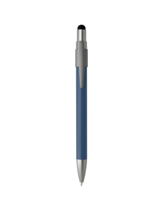 Stylo bille recyclé RCS avec stylet et toupie antistress (encre…