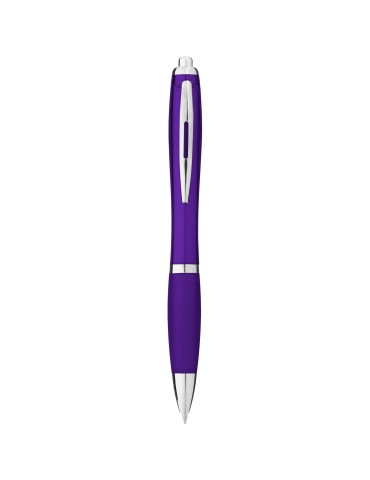 Stylo bille avec corps et grip colorés Nash (encre bleue)
