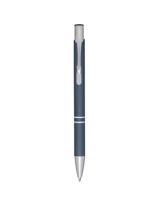 Stylo bille rétractable doux au toucher Moneta (encre noire)