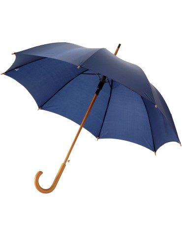 Parapluie 23" à ouverture automatique, poignée et mât en bois