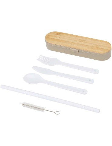 Ensemble de couverts Runa avec couvercle en bambou