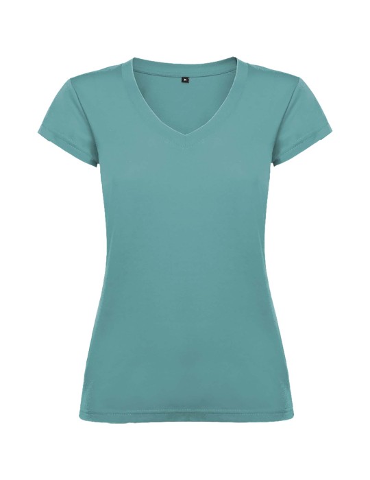 T-shirt de 155 g/m² Victoria à col en V et manches courtes pour femme