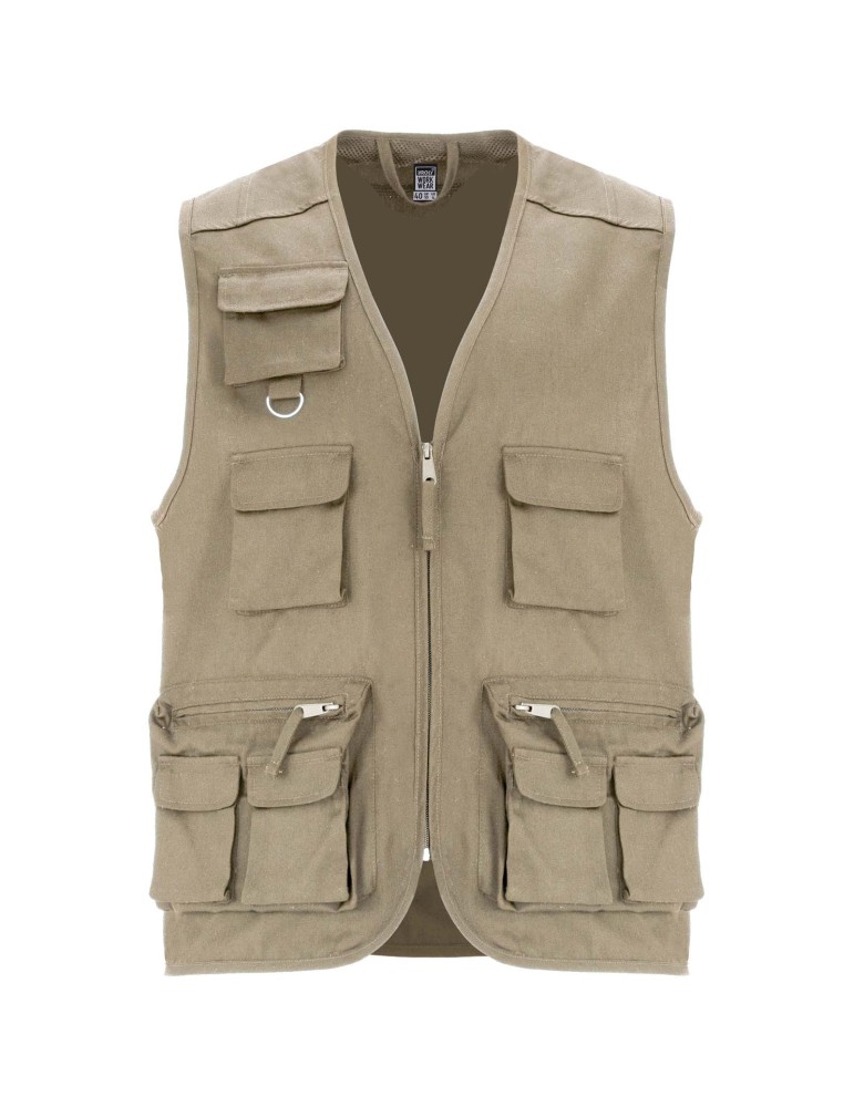 Gilet de travail multi-poches à col en V Venera de 200 g/m2