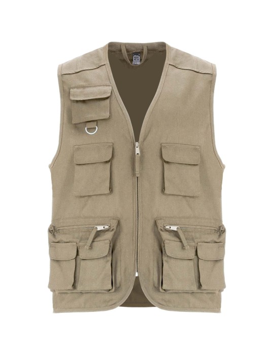 Gilet de travail multi-poches à col en V Venera de 200 g/m2