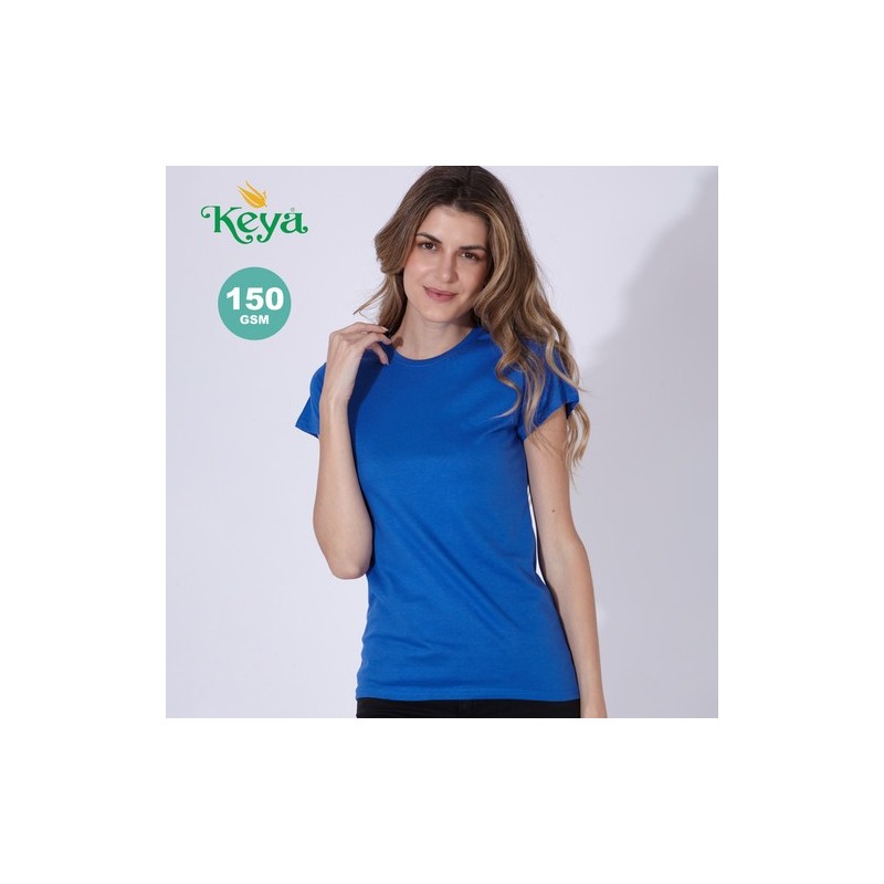 T-Shirt Femme Couleur Éco-responsable WCS150 "Keya" Matières : coton Taille textile : L Couleurs : bleu marine foncé goodies pub