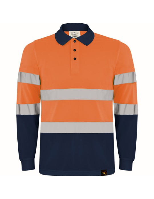 Polo haute visibilité, logo imprimé entreprise | Polaris L/S