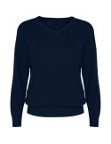Pull col V femme en maille fine, textile publicitaire | Hilux Woman