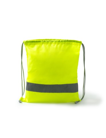 Sac à cordon haute visibilité en polyester, logo imprimé | Labur
