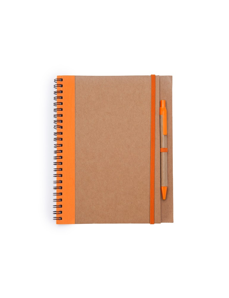 Cahier à spirales en carton recyclé avec stylo, goodies | Alani