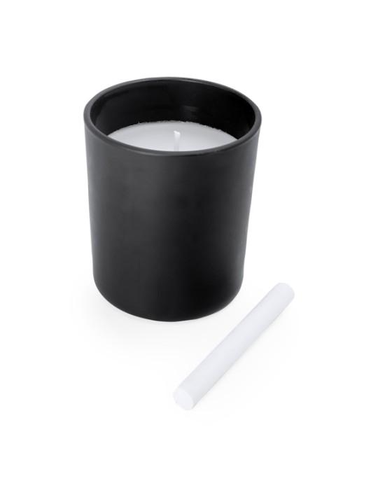Bougie publicitaire parfum vanille, récipient noir | King