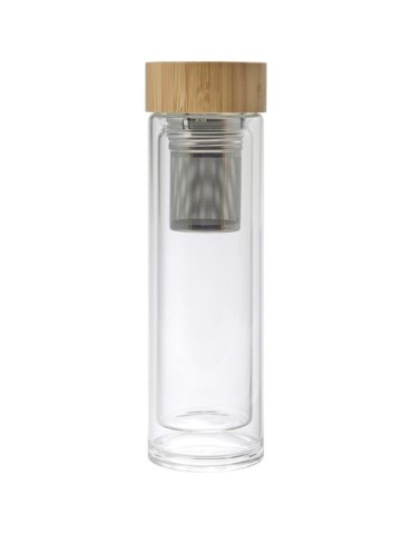 Bouteille isotherme en verre personnalisée Vicente - 420 ml pas cher