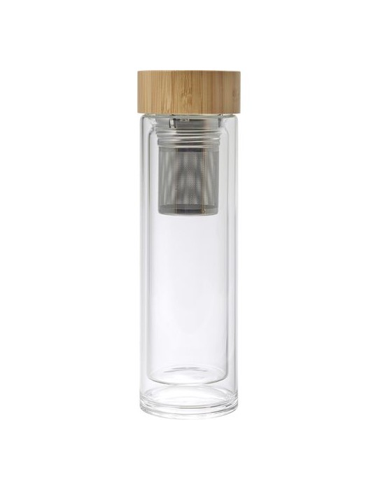 Bouteille isotherme en verre personnalisée Vicente - 420 ml pas cher