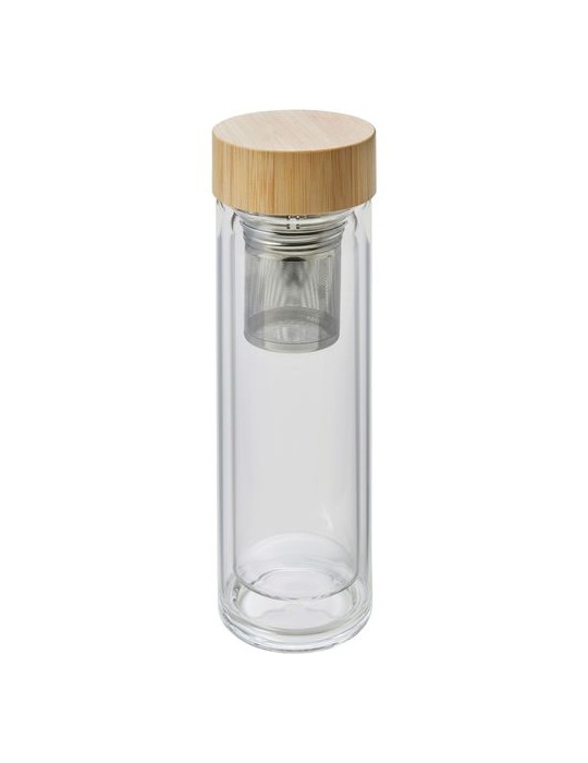Bouteille isotherme en verre personnalisée Vicente - 420 ml pas cher