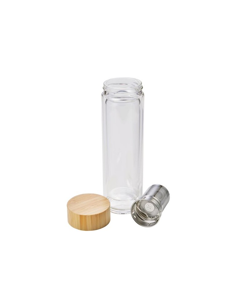 Bouteille isotherme en verre personnalisée Vicente - 420 ml pas cher